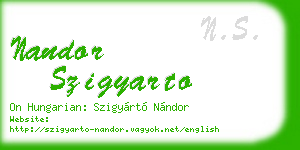 nandor szigyarto business card